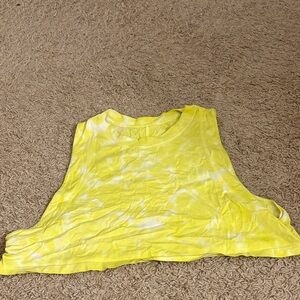 Yellow Tie-Dye Women's Tank Crop top